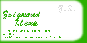 zsigmond klemp business card